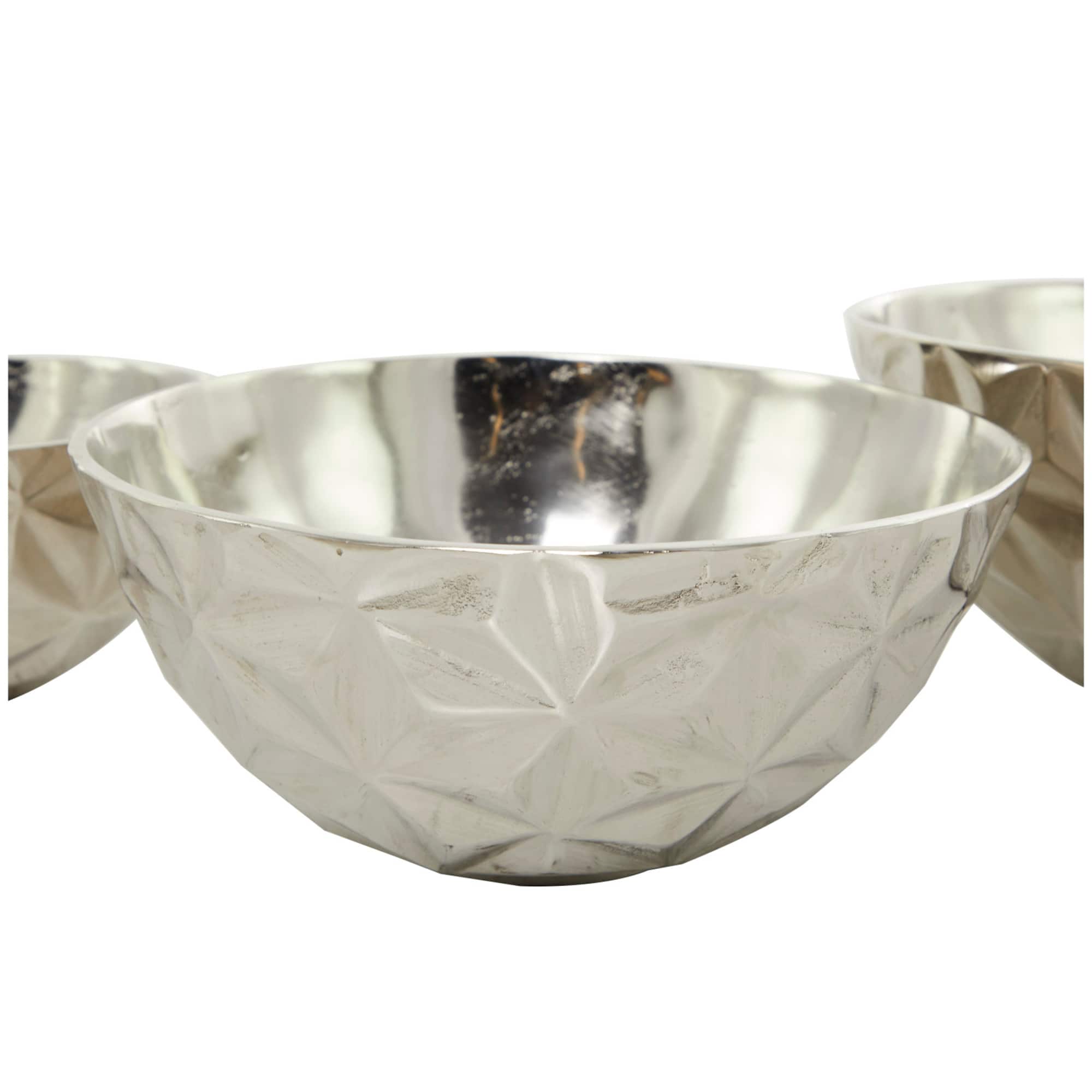Metal Faceted Decorative Bowl Set